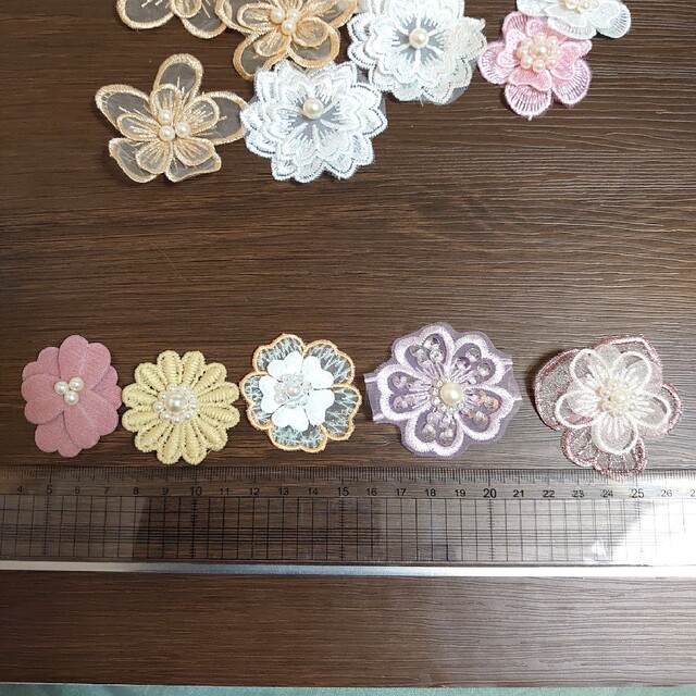 b-09）各種パーツ 花モチーフ 詰め合わせ 20個 handmadeの通販 by