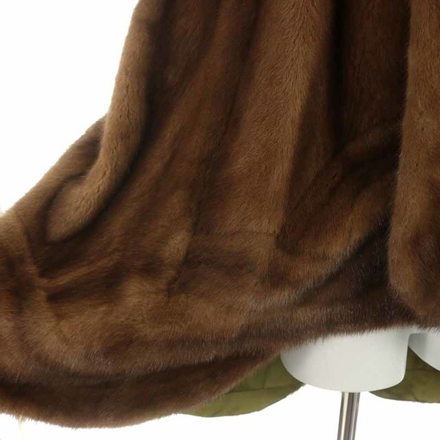 SAGA MINK ポンチョ 毛皮ジャケット ミドル丈 ミンクファー F 茶 レディースのジャケット/アウター(ポンチョ)の商品写真