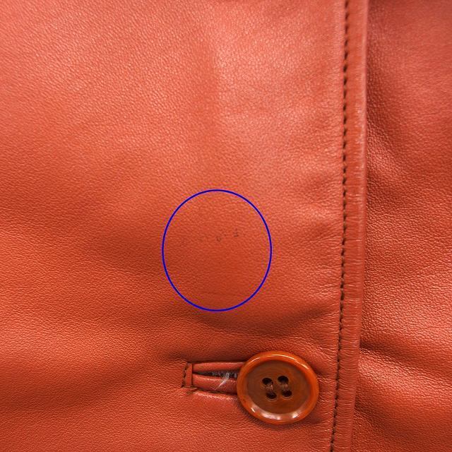OZOC(オゾック)のオゾック レザー ジャケット アウター 総裏地 テーラード 無地 38 ブラウン レディースのジャケット/アウター(その他)の商品写真