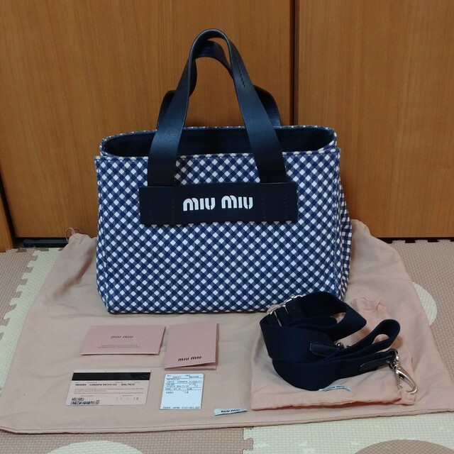 【初売り】 miumiu - ミュウミュウ⭐カナパギンガムチェックトートバッグ トートバッグ 【初売り】 miumiu - ミュウミュウ⭐カナパギンガムチェックトートバッグ トートバッグ