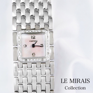 Cartier - 【仕上済】カルティエ パンテール リュバン シェル ダイヤ レディース 腕時計