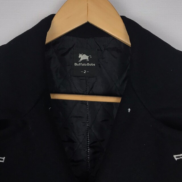 BUFFALO BOBS(バッファローボブス)の美品 バッファローボブズ メルトンピーコート ブラック サイズ2 メンズのジャケット/アウター(ピーコート)の商品写真