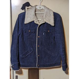 リーバイス(Levi's)の激レア70’sオレンジタブ Levi's ネイビーコーデュロイ ボアジャケットS(Gジャン/デニムジャケット)