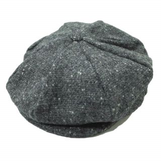 Hanna Hats ハンナハッツ アイルランド製 ネップウール ニュースペーパーボーイハット L(内周約59-60cm) GRAY キャスケット 帽子【新古品】【中古】【Hanna Hats】(キャスケット)