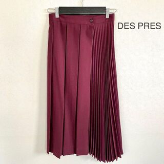 デプレ(DES PRES)のDES PRES デプレ ロングプリーツスカート 巻きスカート エンジ S(ロングスカート)