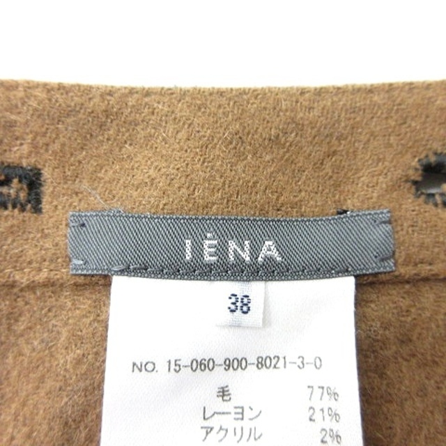 IENA(イエナ)のイエナ ラップスカート フレア チェック ひざ丈 リバーシブル ウール 38 黒 レディースのスカート(ひざ丈スカート)の商品写真