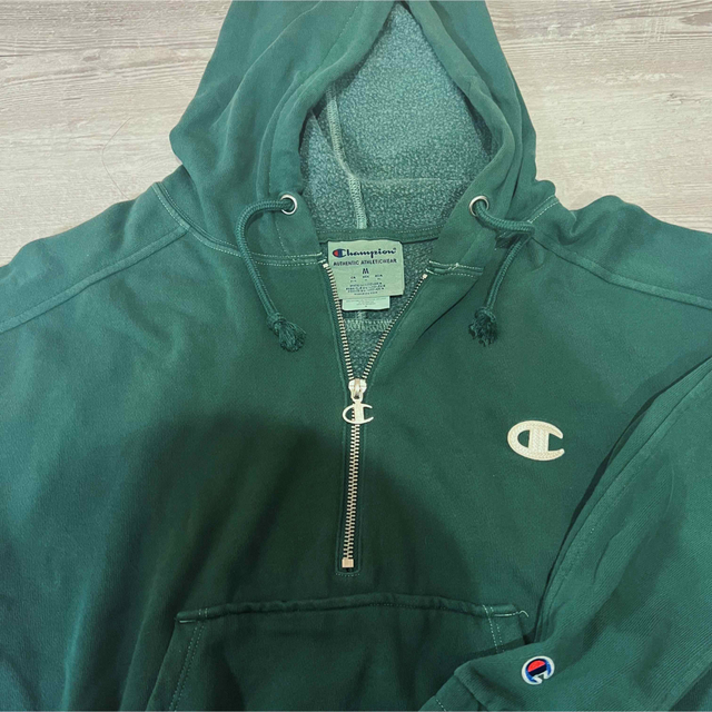 Champion - Champion ハーフジップ ショート丈 パーカー ダーク