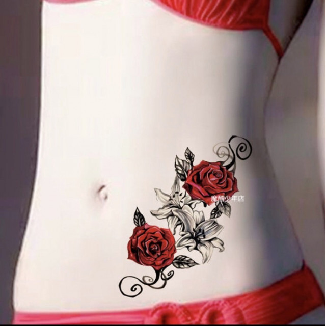 ハロウィン 薔薇タトゥーシール シール  ボディシール ローズ 防水 レディースのアクセサリー(その他)の商品写真