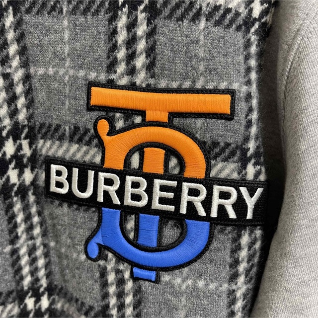 Burberry トレーナー スウェット チェック 総柄 TB ロゴ バーバリー 高