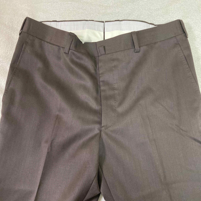q retailor stripe brown slacks 【上品】 17500円 www.toyotec.com
