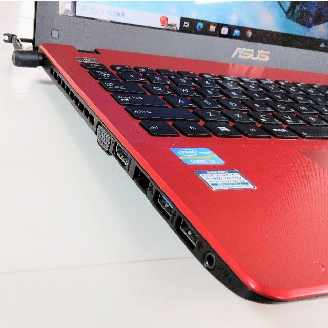 美品！赤✨新品SSD搭載✨設定済！ASUSノートパソコン✨カメラ＆オフィス✨79
