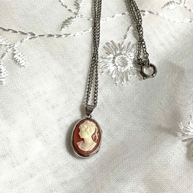 シェルカメオ CAMEO ペンダント SILVER ヴィンテージネックレス 美品