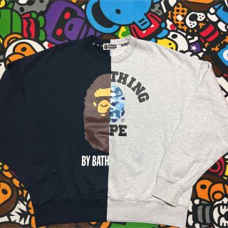 アベイシングエイプ(A BATHING APE)のAPE BAPE  KAWS Half Camo スウェット　パーカー　L(スウェット)