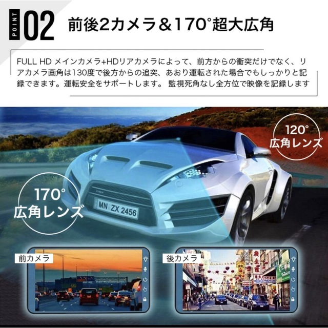 ドライブレコーダー 前後カメラ 32GB 4インチ大画面 フルHD高画質