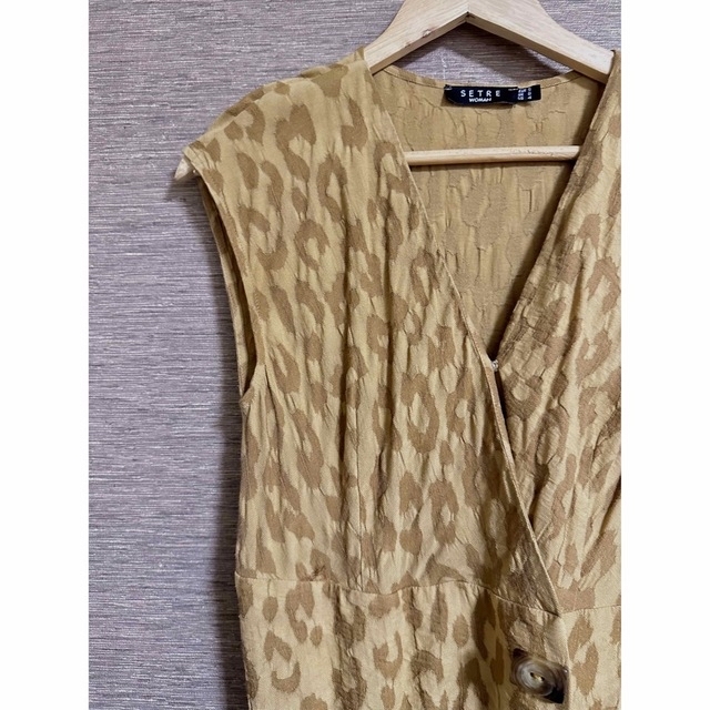 SLOBE IENA(スローブイエナ)のレオパードロングワンピース🐆ボタンが可愛い✨ヴィンテージ風 レディースのワンピース(ロングワンピース/マキシワンピース)の商品写真