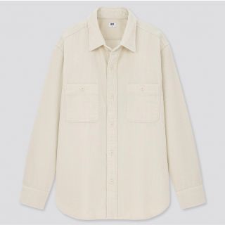 ユニクロ(UNIQLO)のUNIQLO ユニクロ コージュロイ ワークシャツ(長袖) オフホワイト(シャツ/ブラウス(長袖/七分))