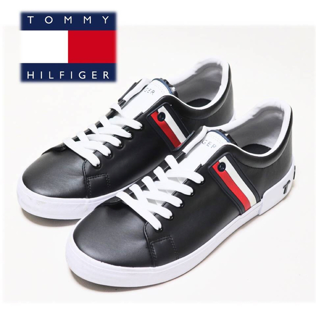 TOMMY HILFIGER(トミーヒルフィガー)の2足セット 箱付新品 ビッグロゴ ブラックスニーカー (27cm) メンズの靴/シューズ(スニーカー)の商品写真
