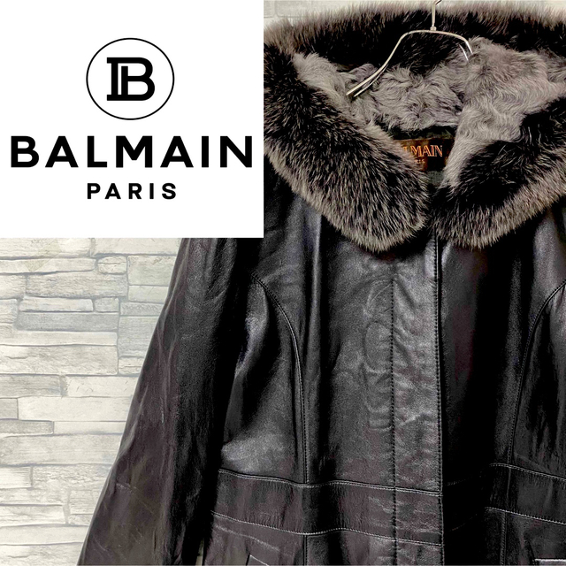 BALMAIN バルマン レザーコート ジャケット シープスキン 11号