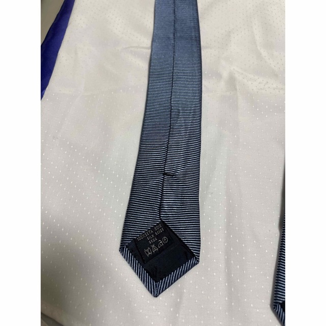 バーバリー ロンドン ネクタイ 【美品】ソリッドタイ 光沢 厚手 ブルー系