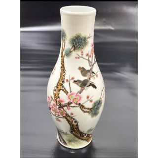 中国美術 景徳鎮 花瓶 花鳥図 の通販 by ジロs shop｜ラクマ