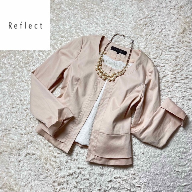 美品♡Reflect リフレクト♡ノーカラージャケット　黒　ブラック　フォーマル