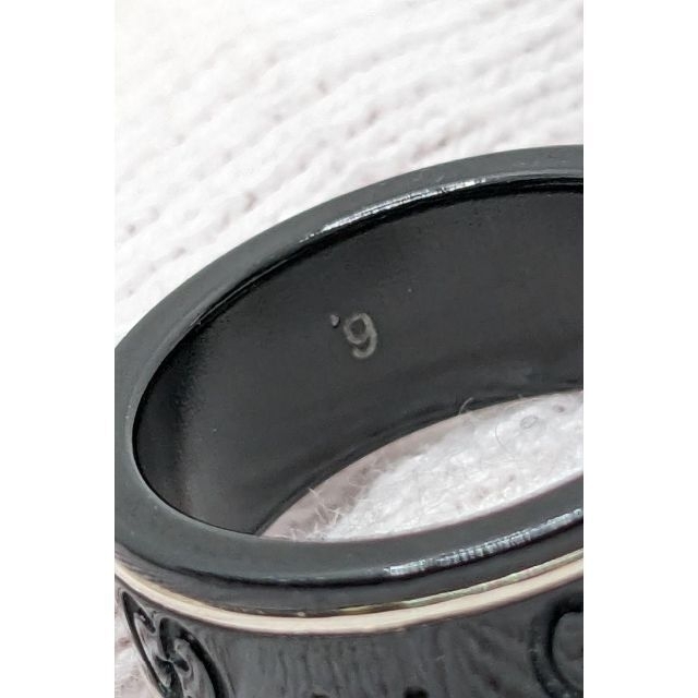 新発売の ✨極美品✨GUCCI グッチ アイコンリング ブラック コランダム