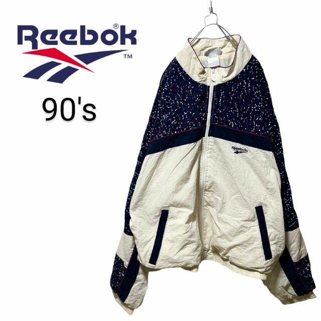 【Reebok】90's ロゴ刺繍 ヴィンテージ ナイロンジャケット A-261