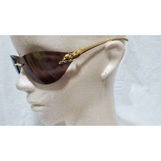 正規レア カルティエ パンテール ロゴ パンサーメタルサングラス 黒