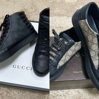 グッチ(Gucci)のミル様専用 グッチスニーカー GG スプリーム 386752 433717 2点(スニーカー)