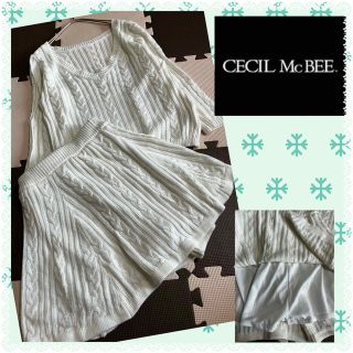 セシルマクビー(CECIL McBEE)のセシルマクビー★CECIL★良品★ケーブル編み★ニットセットアップ★スカパン(セット/コーデ)