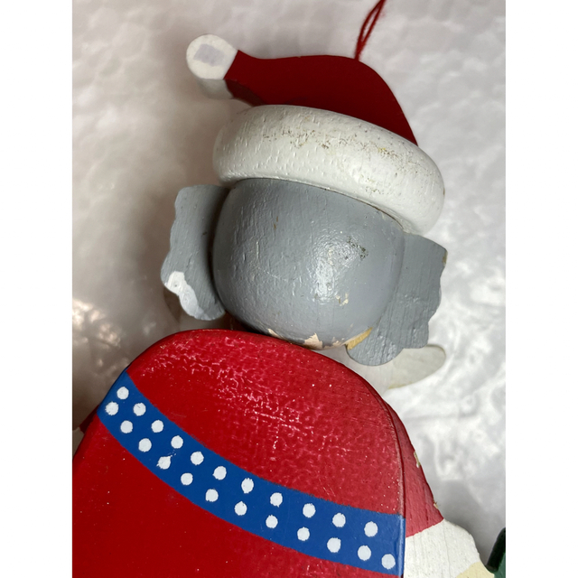 【雑貨】サンタクロース 木製 人形 マスコット 〈クリスマス 木工品〉 インテリア/住まい/日用品のインテリア小物(置物)の商品写真