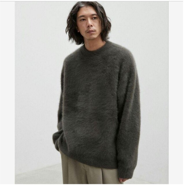 LIDNM FOX CASHMERE KNIT オリーブ Mサイズニット/セーター