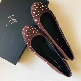 ジュゼッペザノッティ(GIUZEPPE ZANOTTI)のジュゼッペ ザノッティ【未使用】バレエシューズ　37　イタリア製　濃茶(バレエシューズ)