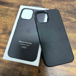 Apple純正 iPhone12proMax レザーケース ブラック(iPhoneケース)