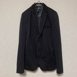 エイチアンドエム(H&M)の1727 H&M メンズ ジャケット シンプル 黒 ブラック(テーラードジャケット)