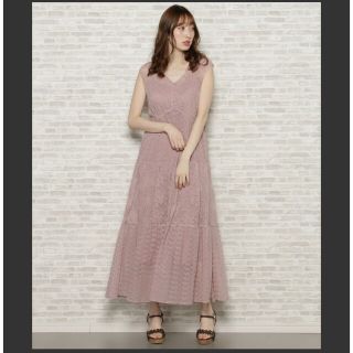 ウィルセレクション(WILLSELECTION)の【新品タグ付き】WILLSELECTION レースMIX ティアードノースリーブ(ロングワンピース/マキシワンピース)