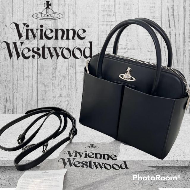 Vivienne Westwood - 美品　ヴィヴィアンウエストウッド 2WAYバッグ オーブ ロゴ レザーブラック