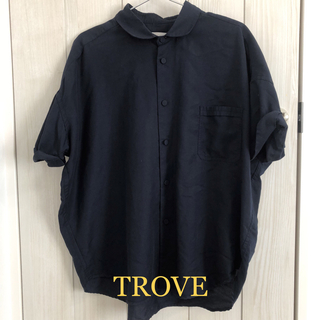 トローヴ(TROVE)のTROVE トローヴ　ワイドシルエット　半袖シャツ　メンズ　 ネイビー(シャツ)