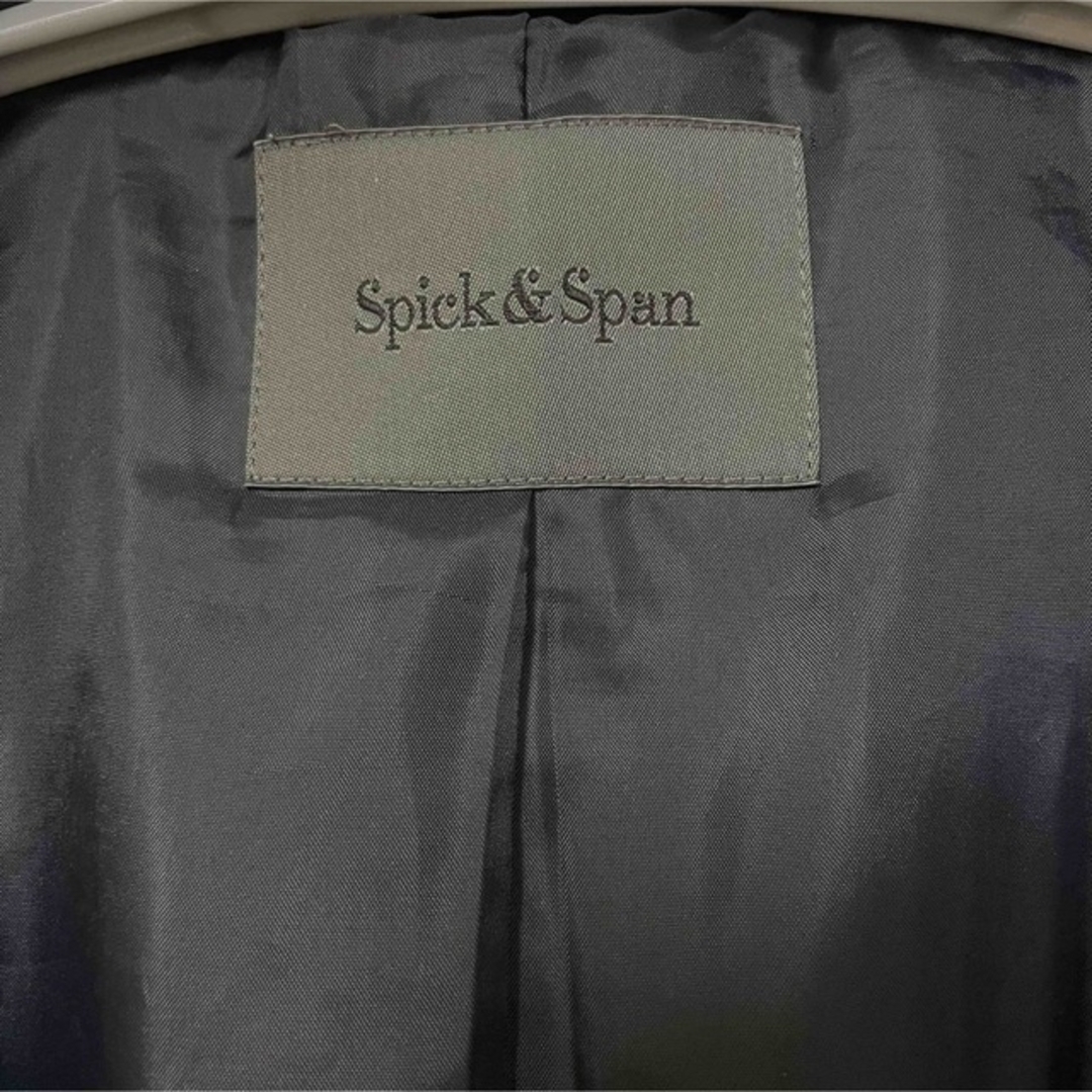 Spick & Span(スピックアンドスパン)のSPICK & SPAN ウールフードロングコート ネイビー 36 レディースのジャケット/アウター(ロングコート)の商品写真