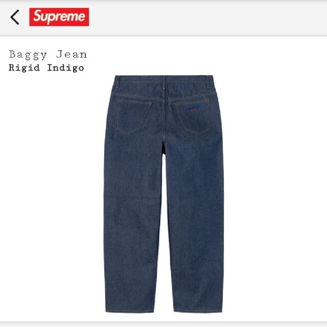 Supreme(シュプリーム)の22FW Supreme Baggy Jean W30 Rigid Indigo メンズのパンツ(デニム/ジーンズ)の商品写真