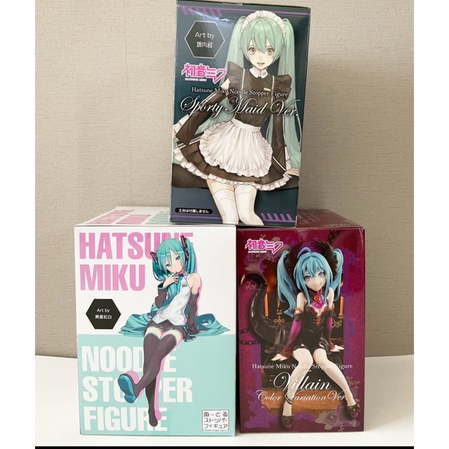 新品3種セット★ぬーどるストッパーフィギュア★初音ミク 黒星紅白 ヴィラン 5