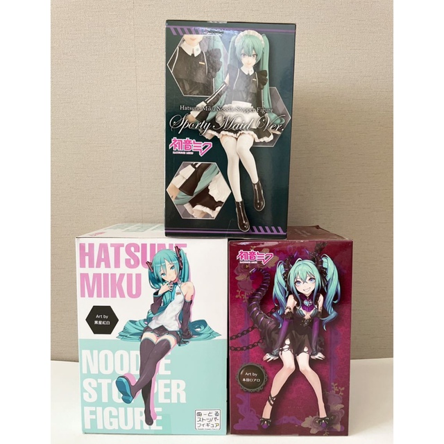 新品3種セット★ぬーどるストッパーフィギュア★初音ミク 黒星紅白 ヴィラン 7