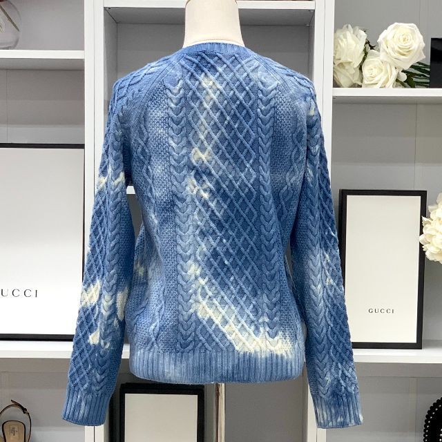 Gucci - 5909 グッチ ウール マーブル ケーブルニット ブルーの通販 by