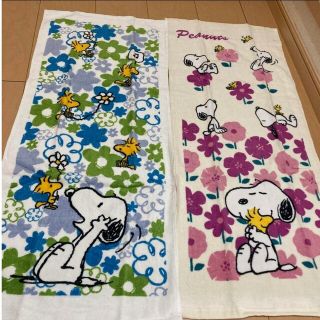 スヌーピー(SNOOPY)の限定価格　フェイスタオル　スヌーピー PEANUTS 花柄　フラワー　西川(タオル/バス用品)