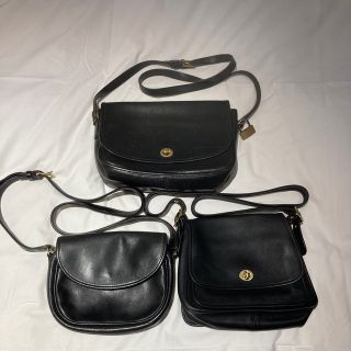 コーチ(COACH)のOLD COACHオールドコーチショルダーバッグ3点セット　ブラック(ショルダーバッグ)