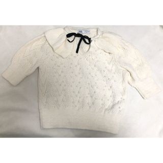 新品タグ付き　ZARA パールリボン付きニット　 サイズ　M