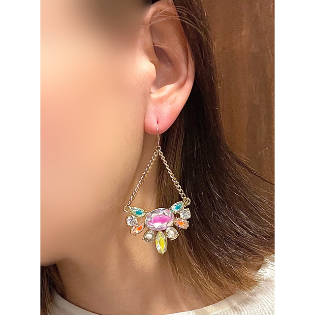 Lily Brown(リリーブラウン)のLILY BROWN ／ クリアービジュー 吊り下げ ピアス レディースのアクセサリー(ピアス)の商品写真