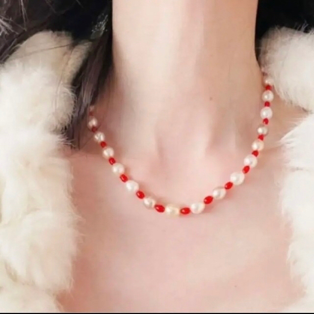 JEWELRY TSUTSUMI(ジュエリーツツミ)の未使用　本真珠　ネックレス ❤️赤珊瑚コラボ　❤️一目惚れ❤️魅力お品物 レディースのアクセサリー(ネックレス)の商品写真