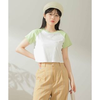 センスオブプレイスバイアーバンリサーチ(SENSE OF PLACE by URBAN RESEARCH)の【MINT】ラグランスリーブバイカラーミニTシャツ(カットソー(長袖/七分))