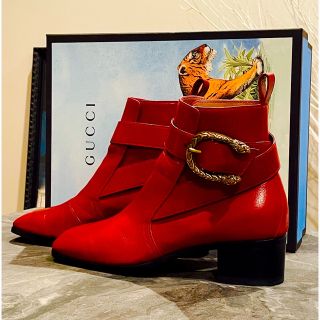 グッチ(Gucci)の【超レア】ミケーレ グッチ タイガーバックル ヒール ブーツ(ブーツ)